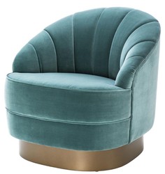 Casa Padrino poltrona di lusso turchese scuro / oro opaco 77 x 80 x H. 78 cm - Arredamento Hotel