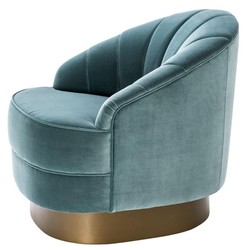 Casa Padrino poltrona di lusso turchese scuro / oro opaco 77 x 80 x H. 78 cm - Arredamento Hotel