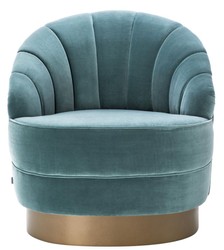 Casa Padrino poltrona di lusso turchese scuro / oro opaco 77 x 80 x H. 78 cm - Arredamento Hotel