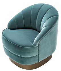 Casa Padrino poltrona di lusso turchese scuro / oro opaco 77 x 80 x H. 78 cm - Arredamento Hotel