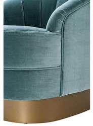 Casa Padrino poltrona di lusso turchese scuro / oro opaco 77 x 80 x H. 78 cm - Arredamento Hotel