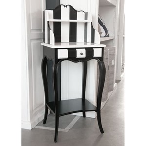 Casa Padrino designer telephone table black / white 59 cm x 39 cm xh. 104 cm Casa Padrino designer telephone table black / white 59 cm x 39 cm xh. 104 cm