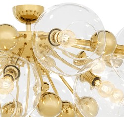 Casa Padrino lampada da soffitto di lusso oro Ø 90 x H. 57 cm - Collezione di Lusso