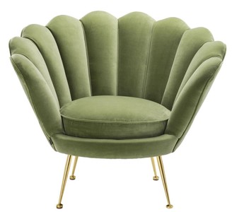 Casa Padrino Luxus Sessel Hellgrün / Messing 96,5 x 79 x H. 78 cm - Designer Hotel Möbel