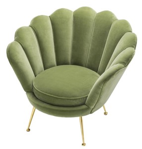 Casa Padrino Luxus Sessel Hellgrün / Messing 96,5 x 79 x H. 78 cm - Designer Hotel Möbel