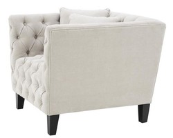 Casa Padrino fauteuil de luxe sable / noir 96 x 92 x H. 78 cm - Chesterfield Meubles