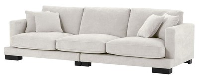 Casa Padrino divano da salotto di lusso color sabbia / nero 284 x 110 x H. 85 cm - Collezione di Lusso