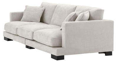 Casa Padrino Luxus Wohnzimmer Sofa Sandfarben / Schwarz 284 x 110 x H. 85 cm - Luxus Kollektion