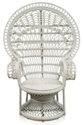 Casa Padrino sillón de ratán de lujo blanco 114 x 80 x H. 150 cm - Muebles Vintage