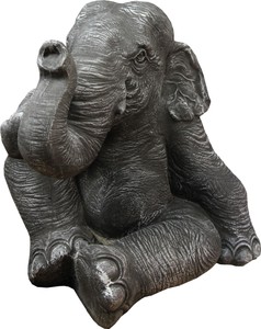 Casa Padrino Sculpture de luxe éléphant gris foncé 55 x 53 x H. 53 cm - Edition limitée