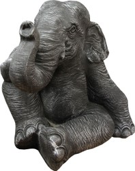 Casa Padrino Sculpture de luxe éléphant gris foncé 55 x 53 x H. 53 cm - Edition limitée
