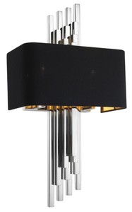 Casa Padrino Lámpara de Pared de Lujo Estilo Barroco Plata / Negro 31 x 16 x H. 59 cm