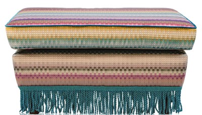 Casa Padrino Repose-pieds de luxe style baroque multicolore 76 x 54 x H. 40 cm - Meubles de salon