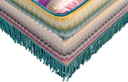 Casa Padrino Luxury Footstool in Baroque Style Multicolored 76 x 54 x H. 40 cm - Living Room Furniture