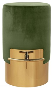 Casa Padrino Luxus Barhocker Moosgrün / Gold Ø 46 x H. 76 cm - Barmöbel 