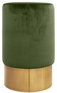 Casa Padrino Luxus Barhocker Moosgrün / Gold Ø 46 x H. 76 cm - Barmöbel 