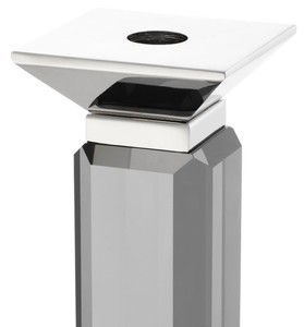Casa Padrino Luxus Kerzenhalter 3er Set - Kristallglas Metall Grau / Silber - 12 x 12 x H. 30/43/57 cm