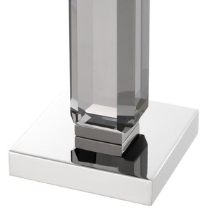Casa Padrino Luxus Kerzenhalter 3er Set - Kristallglas Metall Grau / Silber - 12 x 12 x H. 30/43/57 cm