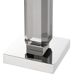Casa Padrino Set di 3 Portacandele di Lusso - Vetro Cristallo Metallo Grigio / Argento - 12 x 12 x H. 30/43/57 cm