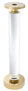 Casa Padrino Luxus Kerzenhalter 3er Set Gold - Kristallglas Accessoires - Ø 12 x H 29/42/55 cm