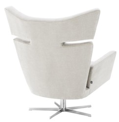 Casa Padrino fauteuil pivotant sable / argent 100 x 89 x H. 105 cm - Meubles de Luxe