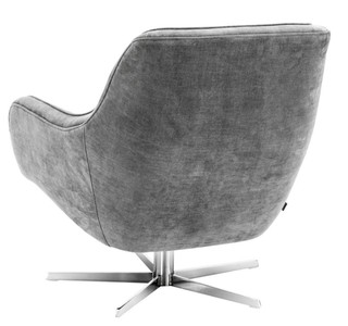 Casa Padrino Drehsessel Grau / Silber 76 x 80 x H. 82 cm - Luxus Möbel