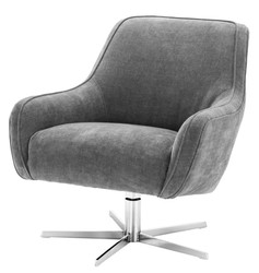 Casa Padrino poltrona girevole grigio / argento 76 x 80 x H. 82 cm - Arredamento di Lusso