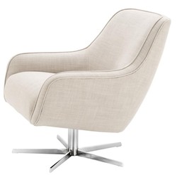 Casa Padrino sillón giratorio colores naturales / plateado 76 x 80 x H. 82 cm - Muebles de Lujo