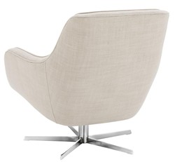 Casa Padrino sillón giratorio colores naturales / plateado 76 x 80 x H. 82 cm - Muebles de Lujo