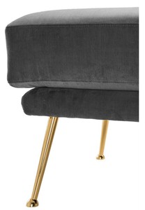 Casa Padrino Luxus Sitzbank Grau / Messingfarben 125 x 58 x H. 45 cm - Designermöbel