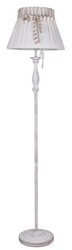 Casa Padrino Lámpara de Pie Estilo Art Nouveau Blanco Antiguo, Ø 40 x H. 164 cm - Elegante Lámpara de Metal y Lino