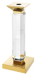Casa Padrino Ensemble de 3 Bougeoirs de Luxe Or - Accessoires en Verre Cristal - 12 x 12 x H. 30/43/57 cm