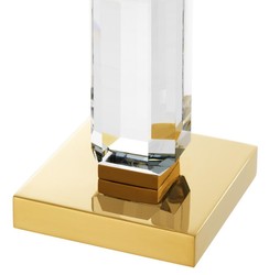 Casa Padrino Ensemble de 3 Bougeoirs de Luxe Or - Accessoires en Verre Cristal - 12 x 12 x H. 30/43/57 cm