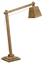 Casa Padrino lampadaire en bois de pin couleurs naturelles 190 x 52 x H. 220 cm - Lampadaire de Luxe avec Câble Orange