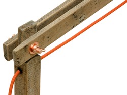 Casa Padrino lampe de table en bois de pin couleurs naturelles 90 x 30 x H. 105 cm - Lampe de Table de Luxe avec Câble Orange