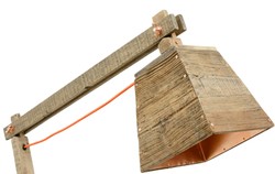 Casa Padrino lampe de table en bois de pin couleurs naturelles 90 x 30 x H. 105 cm - Lampe de Table de Luxe avec Câble Orange