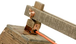 Casa Padrino lampe de table en bois de pin couleurs naturelles 90 x 30 x H. 105 cm - Lampe de Table de Luxe avec Câble Orange