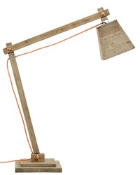 Casa Padrino lampe de table en bois de pin couleurs naturelles 90 x 30 x H. 105 cm - Lampe de Table de Luxe avec Câble Orange
