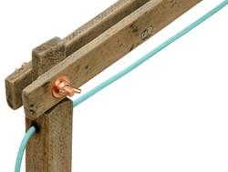 Casa Padrino pine wood table lamp natural colors 90 x 30 x H. 105 cm - Luxury Table Light with Aqua Blue Cable