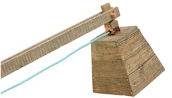 Casa Padrino pine wood table lamp natural colors 90 x 30 x H. 105 cm - Luxury Table Light with Aqua Blue Cable