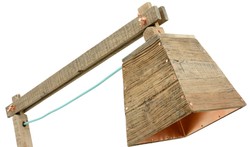 Casa Padrino pine wood table lamp natural colors 90 x 30 x H. 105 cm - Luxury Table Light with Aqua Blue Cable