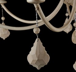 Casa Padrino Lámpara de Araña Barroca de Cristal 7 Luces Beige - Ø 87 x Al. 59 cm - Iluminación de Lujo para Estancias Elegantes