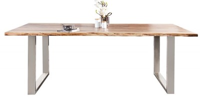 Tavolo da pranzo in legno massello di design Casa Padrino Naturale - Acacia - 200 x 100 x H.80 cm - Realizzato in legno di acacia massiccio