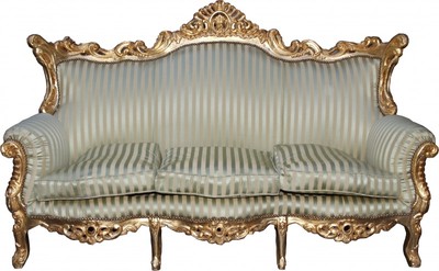 Casa Padrino Divano 3 posti Barocco Master Verde Giada / Beige / Oro, 210 x 90 x 135 cm - Elegante mobile da soggiorno Casa Padrino Divano 3 posti Barocco Master Verde Giada / Beige / Oro, 210 x 90 x 135 cm - Elegante mobile da soggiorno