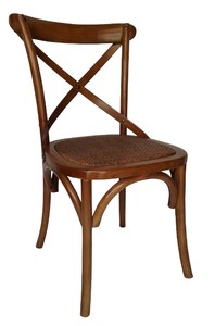 Casa Padrino Chaise de salle à manger style maison de campagne en orme et rotin marron foncé 46 x 42 x H. 87 cm Casa Padrino Chaise de salle à manger style maison de campagne en orme et rotin marron foncé 46 x 42 x H. 87 cm