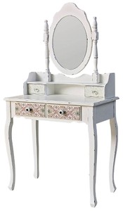 Casa Padrino Country House Style Dressing Table Shabby Chic Design Antique White / Multicolored 75 x 40 x H. 140 cm Casa Padrino Country House Style Dressing Table Shabby Chic Design Antique White / Multicolored 75 x 40 x H. 140 cm