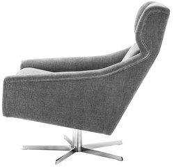 Casa Padrino poltrona girevole grigio / argento 76 x 98 x H. 94,5 cm - Arredamento di Lusso