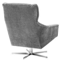 Casa Padrino poltrona girevole grigio / argento 76 x 98 x H. 94,5 cm - Arredamento di Lusso