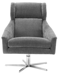 Casa Padrino poltrona girevole grigio / argento 76 x 98 x H. 94,5 cm - Arredamento di Lusso