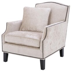 Casa Padrino luxury living room armchair cream / black 79 x 98 x H. 90 cm - Limited Edition